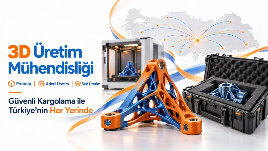3D baskı hizmetiyle prototip ve seri parça üretimi, koruyucu ambalajla Türkiye geneline teslimat